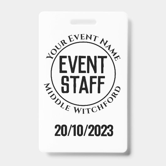 Evenementen Personeel Badge (Voorzijde)