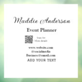 Evenementen planner voeg naam QR-code details webs Raamsticker (Vel 3)