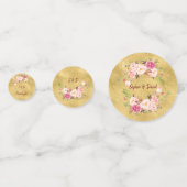 Evenementen Trouwdag Blush Pink Floral Gold Confetti (Achterkanten)