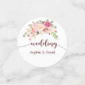 Evenementen Trouwdag Blush Pink Floral Gold Confetti (Kleine voorkant)