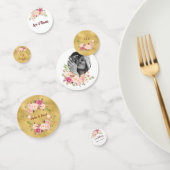 Evenementen Trouwdag Blush Pink Floral Gold Confetti (Groep)