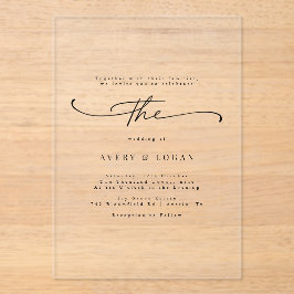 Evenementen uitnodigen | Zwarte minimalistische br Acryl Uitnodigingen