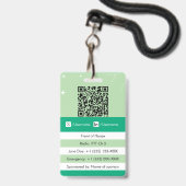 Evenementenbadgegegevens Badge (Achterkant met lanyard)