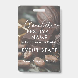 Evenementenpersoneel Foto Qr Code Chocolade Festiv Badge