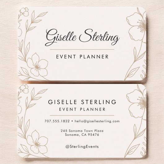 Evenementenplanner bloemendesign  visitekaartje