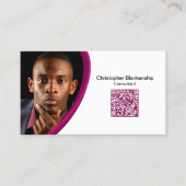 Evenementenplanner Bourgogne White Custom Photo QR Visitekaartje (Voorkant)