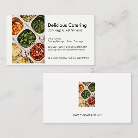 evenementenplanner | cateringdiensten | buffet afsprakenkaartje (Voorkant / Achterkant)