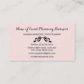 Evenementenplanner Chic Parijse roze strepen Bow Visitekaartje (Achterkant)