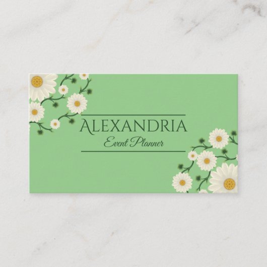  evenementenplanner Floral Daisy Visitekaartje (Voorkant)