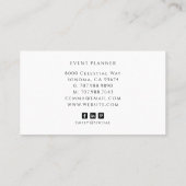 Evenementenplanner Goud Schrift Monogram Naam Visitekaartje (Achterkant)
