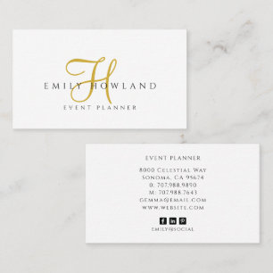 Evenementenplanner Goud Schrift Monogram Naam Visitekaartje