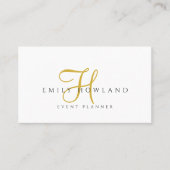 Evenementenplanner Goud Schrift Monogram Naam Visitekaartje (Voorkant)