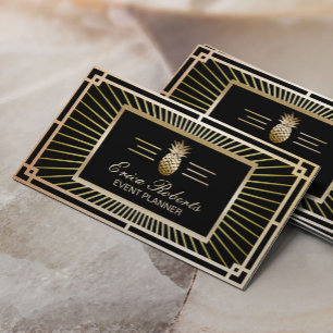Evenementenplanner Gouden Ananas Art Deco Visitekaartje