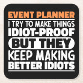 Evenementenplanner I Probeer Dingen Grappig Te Mak Kartonnen Onderzetters (Voorkant)