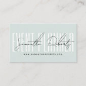 Evenementenplanner moderne typografie script blauw visitekaartje (Voorkant)