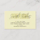Evenementenplanner moderne typografie script geel visitekaartje (Achterkant)