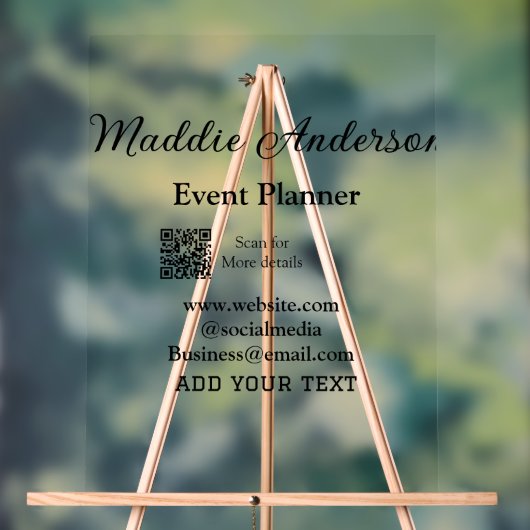 Evenementenplanner naam toevoegen Q R code details Acryl Bord (Neutraal)