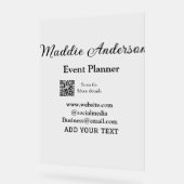 Evenementenplanner naam toevoegen Q R code details Acryl Bord (Hoek)