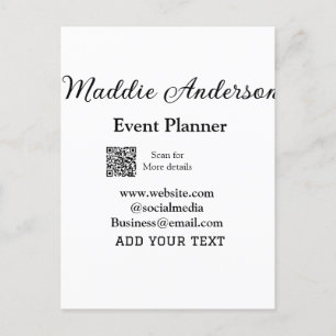 Evenementenplanner naam toevoegen Q R code details Briefkaart