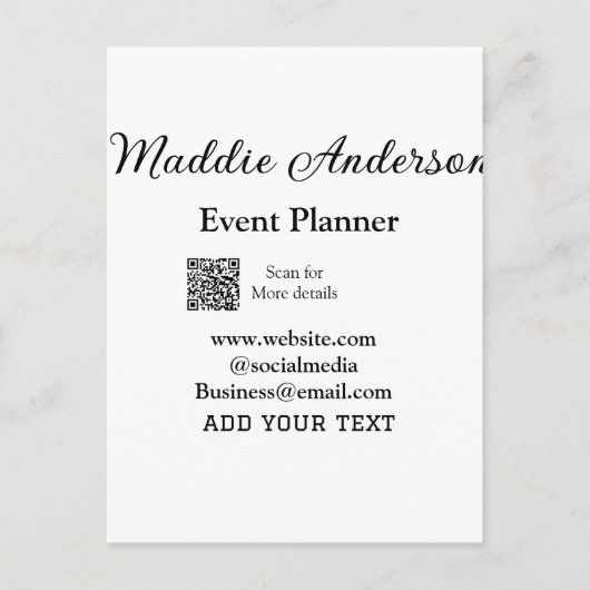 Evenementenplanner naam toevoegen Q R code details Briefkaart (Voorkant)