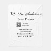 Evenementenplanner naam toevoegen Q R code details Fleece Deken (Voorkant)