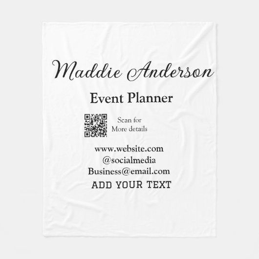Evenementenplanner naam toevoegen Q R code details Fleece Deken (Voorkant)
