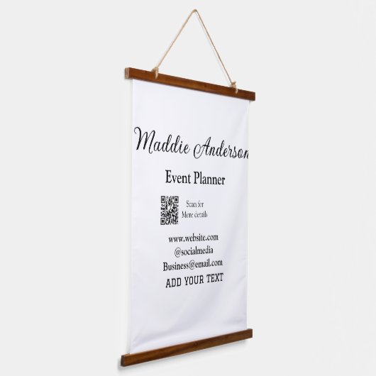Evenementenplanner naam toevoegen Q R code details Hangend Wandkleed (Gebogen)