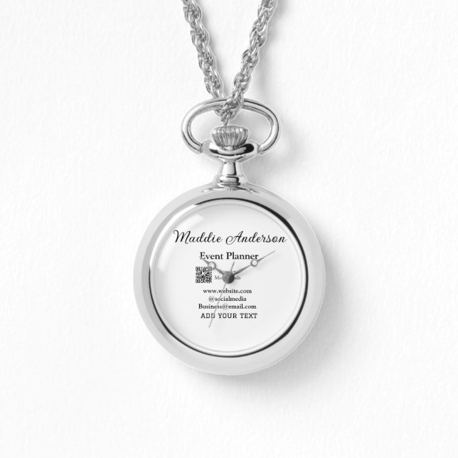 Evenementenplanner naam toevoegen Q R code details Horloge (Voorkant)