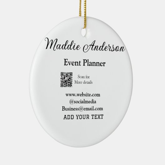 Evenementenplanner naam toevoegen Q R code details Keramisch Ornament (Rechts)