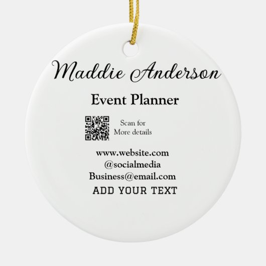 Evenementenplanner naam toevoegen Q R code details Keramisch Ornament (Voorkant)