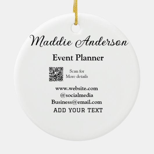 Evenementenplanner naam toevoegen Q R code details Keramisch Ornament (Achterkant)