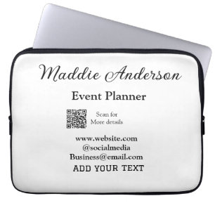 Evenementenplanner naam toevoegen Q R code details Laptop Sleeve