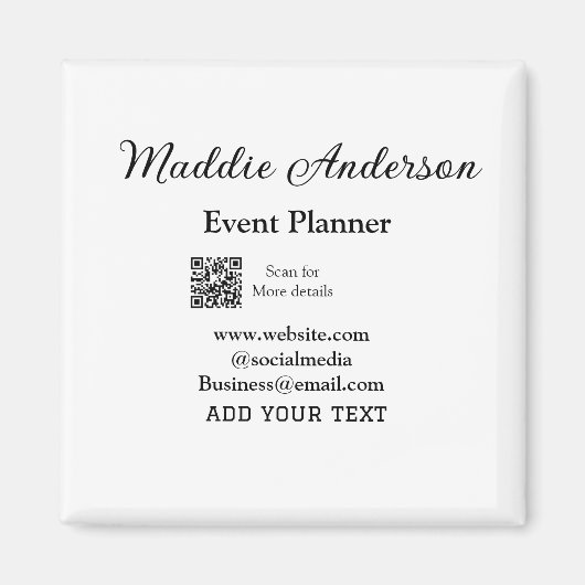 Evenementenplanner naam toevoegen Q R code details Magneet (Voorkant)