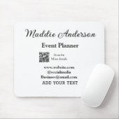 Evenementenplanner naam toevoegen Q R code details Muismat (Met muis)