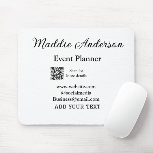 Evenementenplanner naam toevoegen Q R code details Muismat (Met muis)