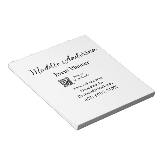 Evenementenplanner naam toevoegen Q R-code details Notitieblok (Schuin)