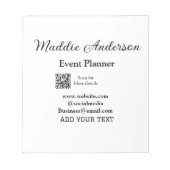 Evenementenplanner naam toevoegen Q R-code details Notitieblok (Voorkant)