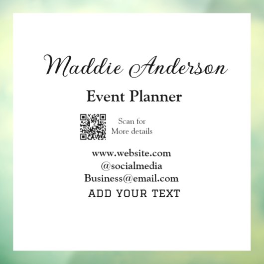 Evenementenplanner naam toevoegen Q R code details Raamsticker (Vel 3)