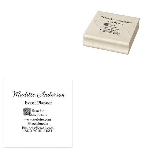 Evenementenplanner naam toevoegen Q R code details Rubberstempel (Gestempeld)