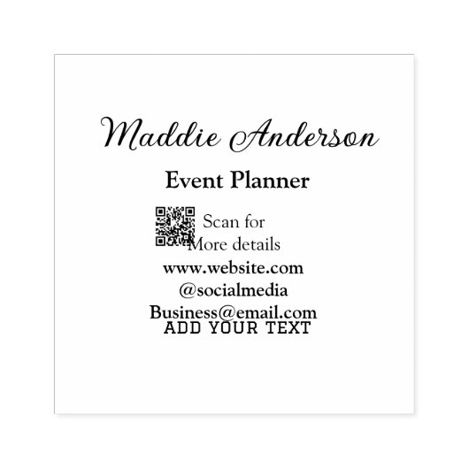 Evenementenplanner naam toevoegen Q R code details Rubberstempel (Afrduk)
