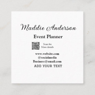 Evenementenplanner naam toevoegen Q R code details Vierkante Visitekaartje