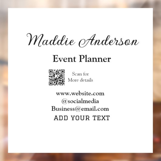 Evenementenplanner naam toevoegen QR-code details  Raamsticker (Vel 2)