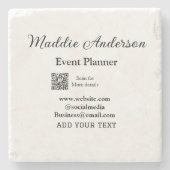Evenementenplanner naam toevoegen QR-code details  Stenen Onderzetter (Voorkant)