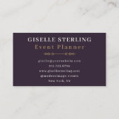 Evenementenplanner Paarse gouden moderne Waterverf Visitekaartje (Achterkant)