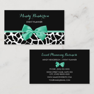 Evenementenplanner Pretty Giraffe Print Mintgroene Visitekaartje