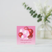 Evenementenplanner Roze Rode Ballonnen Vierkante Visitekaartje (Staand voorkant)