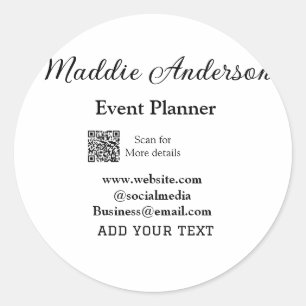 Evenementenplanner voeg naam Q R-code details webs Ronde Sticker