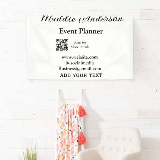 Evenementenplanner voeg naam Q R-code details webs Spandoek (Insitu)