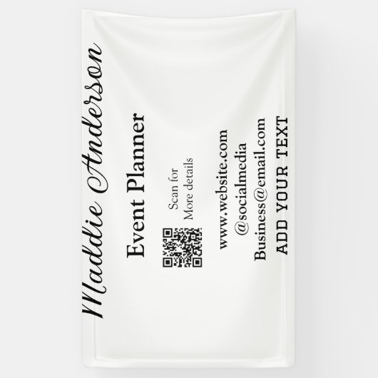 Evenementenplanner voeg naam Q R-code details webs Spandoek (Verticaal)