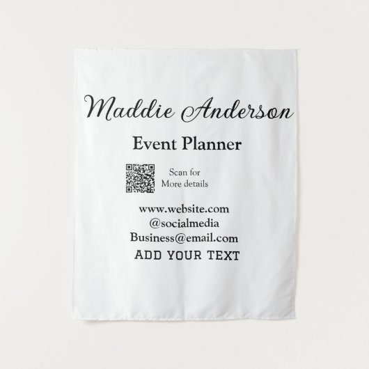 Evenementenplanner voeg naam Q R-code details webs Wandkleed (Voorkant)